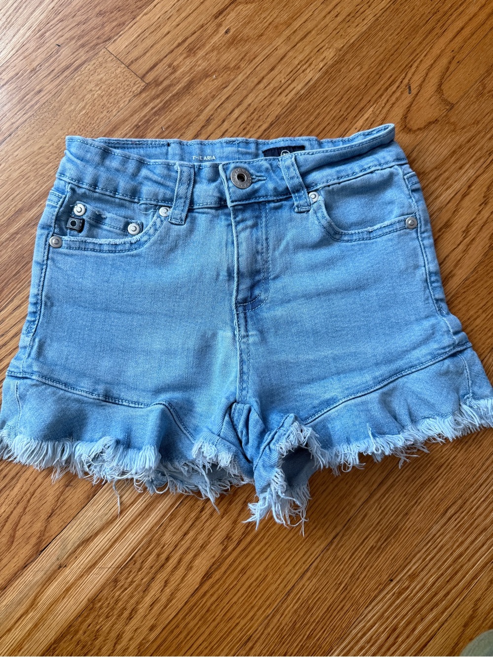 AG Adriano Goldschmeid ruffle denim jean shorts 12